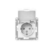 Розетка СП Эпика 16А IP44 с заземл. защ. шторки с крышкой механизм бел. EKF UP1-SOW-111-44
