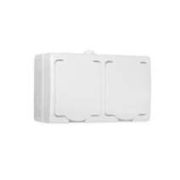 Блок розеток 2-м ОП с заземл. IP54 Аллегро защ. шторки с крышкой бел. UNIVersal 5562951